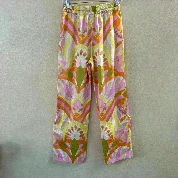 Zara Loose Fitting Satin High Waisted Print Pant Size XS EUC! - Picture 8 of 12